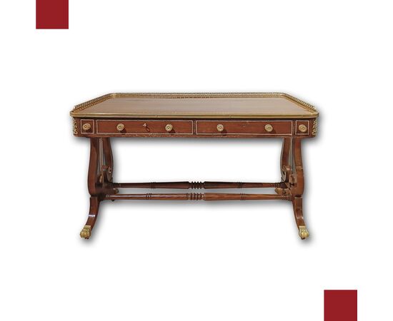 Napoleon III inlaid desk, mid-19th century