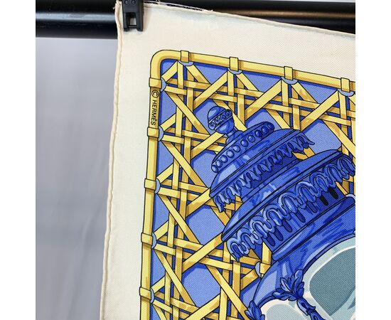 HERMES Foulard Vintage in Seta Col. Blu Carre 90