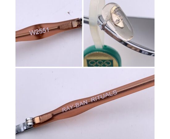 RAY-BAN Occhiali da Sole Vintage in Metallo Col. Argento Oval