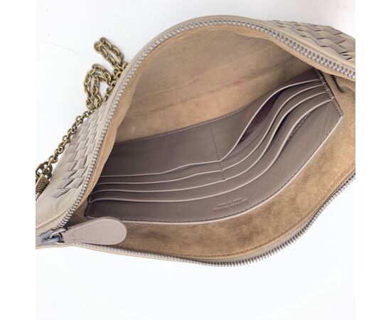 BOTTEGA VENETA Borsa a Tracolla in Pelle Col. Marrone Pouch S