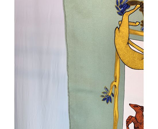 HERMES Foulard Vintage in Seta Col. Verde Carre 90