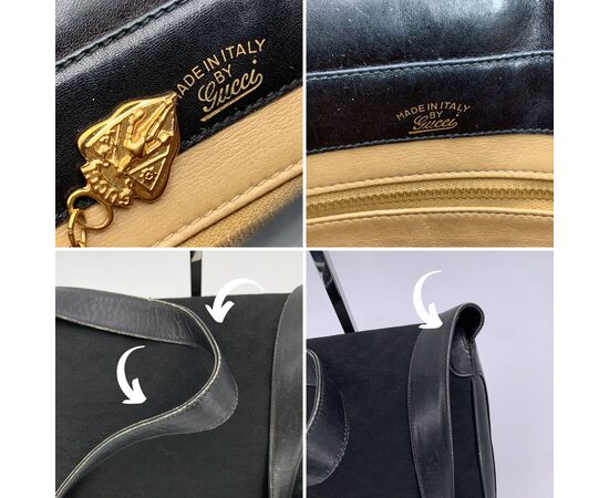 GUCCI Borsa a Tracolla Vintage in Tela Col. Nero M