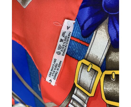 HERMES Foulard Vintage in Seta Col. Rosso Carre 90