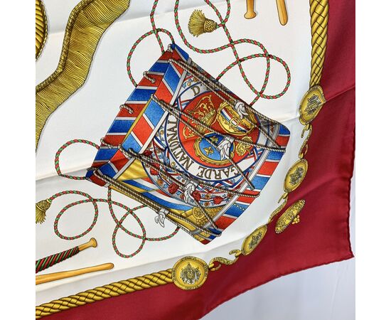 HERMES Foulard Vintage in Seta Col. Rosso Carre 90