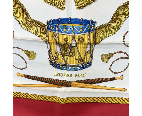 HERMES Foulard Vintage in Seta Col. Rosso Carre 90