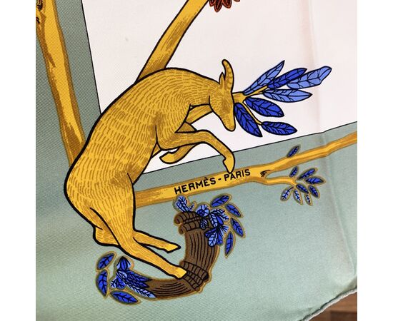 HERMES Foulard Vintage in Seta Col. Verde Carre 90