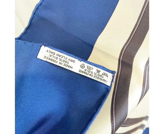HERMES Foulard Vintage in Seta Col. Blu Carre 90