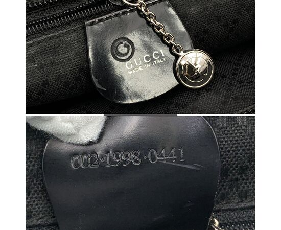 GUCCI Borsa Shopper Vintage in Tela Col. Nero Bamboo M