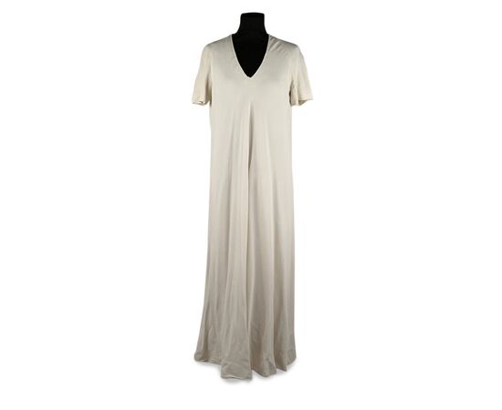 La Mendola Vestito Vintage in Seta Col. Bianco Kaftan