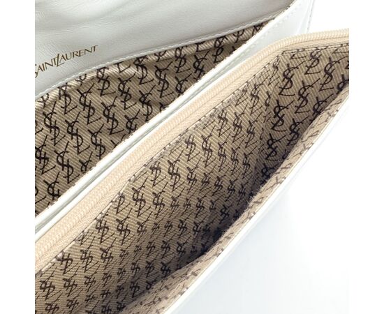 YVES SAINT LAURENT Pochette Vintage in Pelle Col. Bianco Clutch S