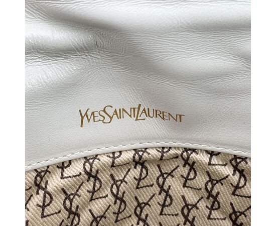 YVES SAINT LAURENT Pochette Vintage in Pelle Col. Bianco Clutch S