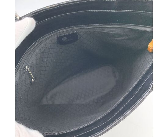 GUCCI Borsa Shopper Vintage in Tela Col. Nero Bamboo M