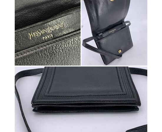 YVES SAINT LAURENT Borsa a Tracolla Vintage in Pelle Col. Nero S