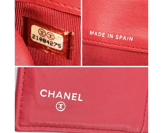 CHANEL Portafoglio in Pelle Col. Rosso Timeless/Classique M
