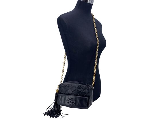 CHANEL Borsa a Tracolla Vintage in Pelle Col. Nero Camera S