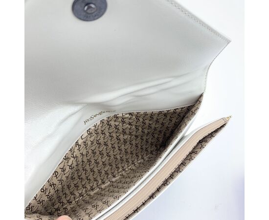 YVES SAINT LAURENT Pochette Vintage in Pelle Col. Bianco Clutch S
