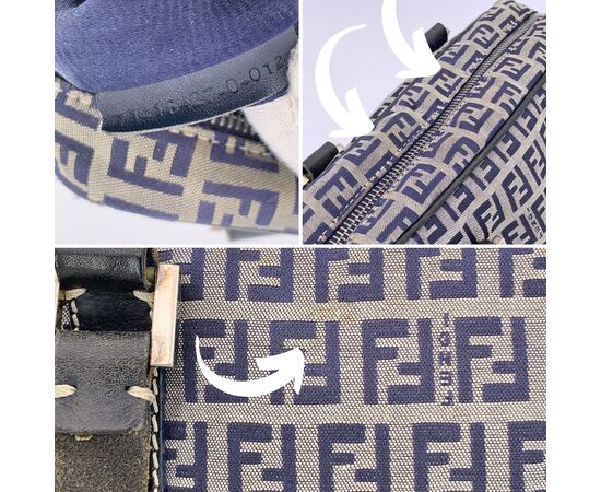 FENDI Borsa a Mano in Tela Col. Blu FF M