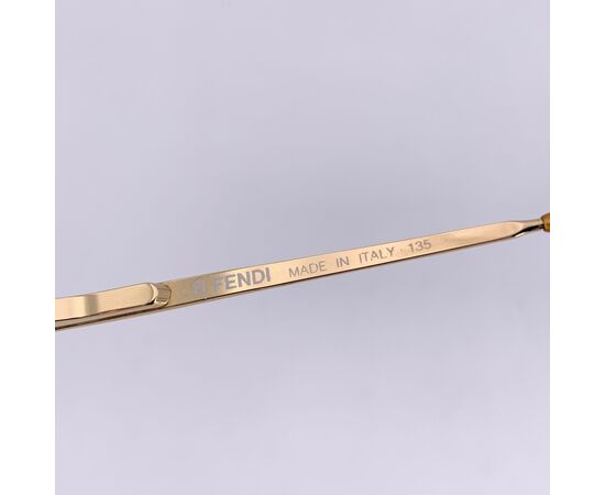 FENDI Occhiali da Sole Vintage in Metallo Col. Marrone