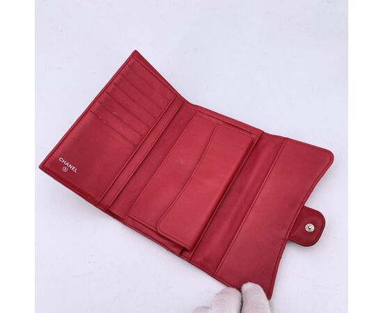 CHANEL Portafoglio in Pelle Col. Rosso Timeless/Classique M