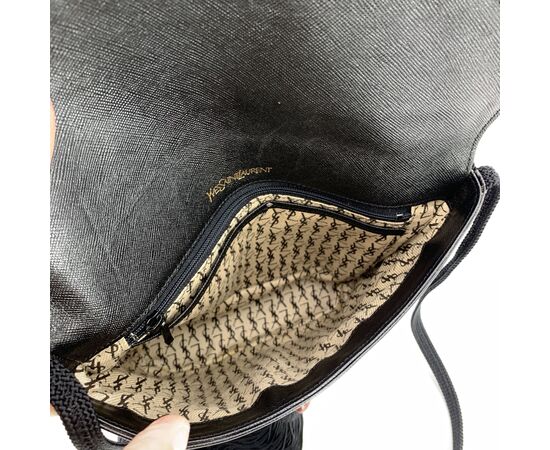 YVES SAINT LAURENT Borsa a Tracolla Vintage in Pelle Col. Nero S
