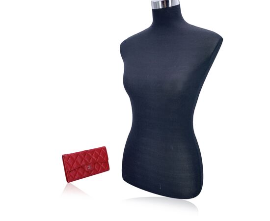 CHANEL Portafoglio in Pelle Col. Rosso Timeless/Classique M
