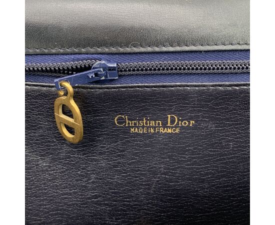 DIOR Borsa a Tracolla Vintage in Pelle Col. Blu S
