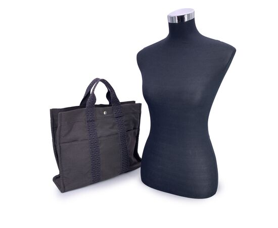 HERMES Borsa Shopper in Tela Col. Grigio Herline M