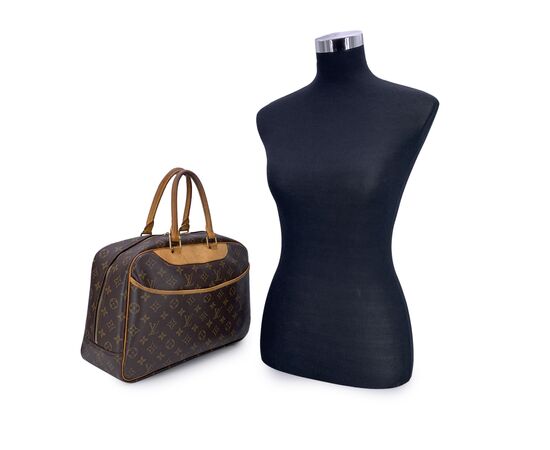 LOUIS VUITTON Borsa a Mano Vintage in Tela Col. Marrone Deauville M