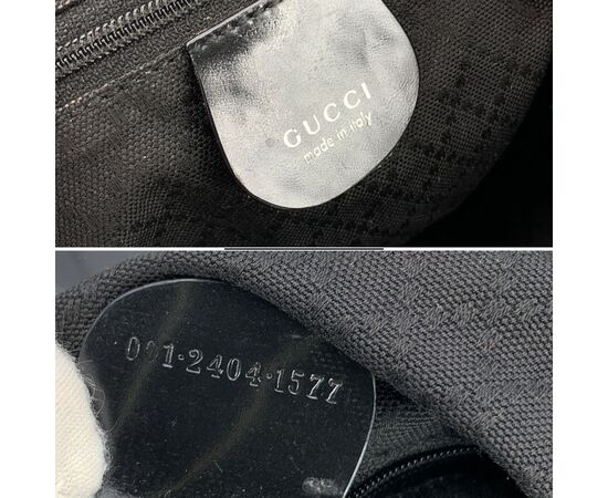 GUCCI Borsa Hobo Vintage in Tela Col. Nero Bamboo M