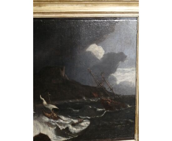 Filippo Teodoro di Liagno, known as Filippo d'Angeli or Filippo Napoletano (Rome, 1589 – Rome, 1629) - Marine Storm - oil on canvas