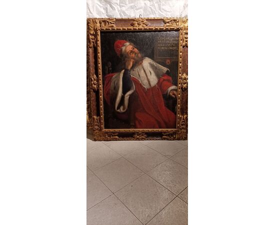 Portrait of Zanoni Bartolini Salimbeni Gonfaloniere in 1516 - Tuscany early 17th century - oil on canvas