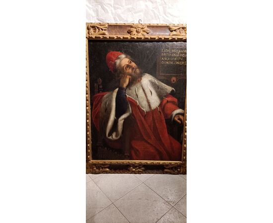 Portrait of Zanoni Bartolini Salimbeni Gonfaloniere in 1516 - Tuscany early 17th century - oil on canvas