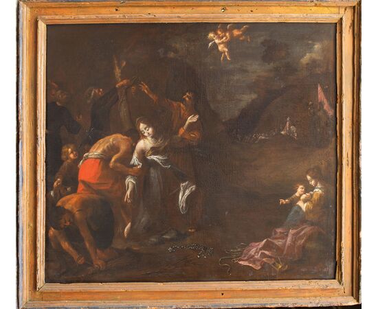 Martirio di Santa - Giovanni Claret (Bruxelles?, 1599 – Savigliano, 2 ottobre 1679) - olio su tela firmato