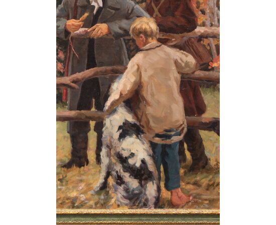 Dipinto realismo socialista russo prima metà XX secolo - olio su tela