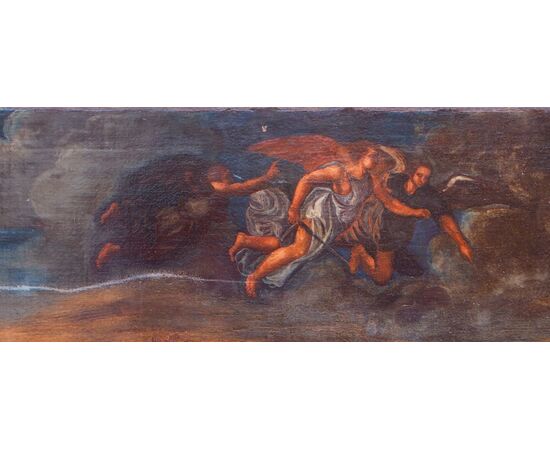 Battaglia di Costantino contro Massenzio - Copia seicentesca dell'affresco omonimo delle stanze Vaticane di scuola Raffaellesca - olio su tela