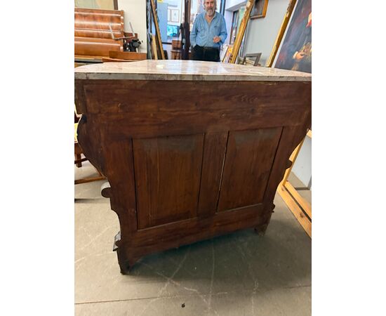 Antique walnut console L.Filippo, 1800s, Naples, 100x103x43cm