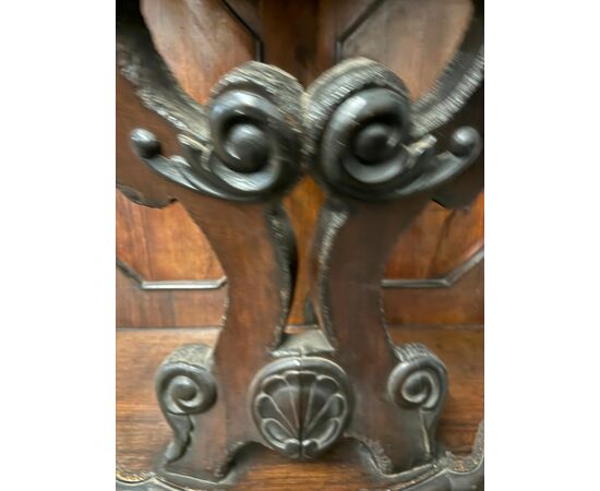 Antique walnut console L.Filippo, 1800s, Naples, 100x103x43cm