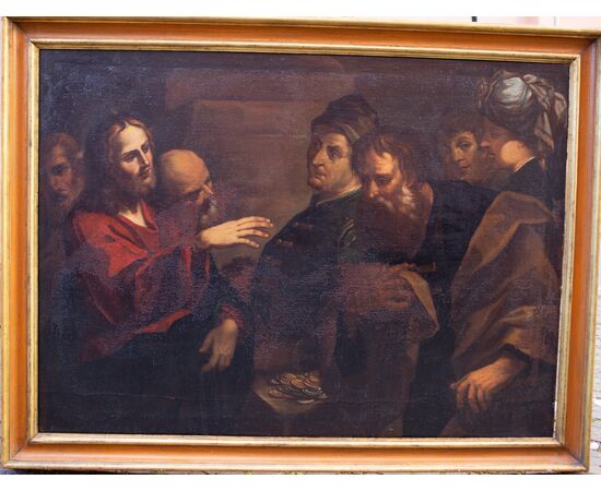 Vocazione di San Matteo - Caravaggesco del'600 - olio su tela