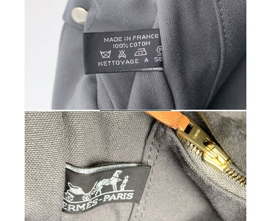 HERMES Borsa Shopper in Cotone Col. Grigio Fourre-Tout M