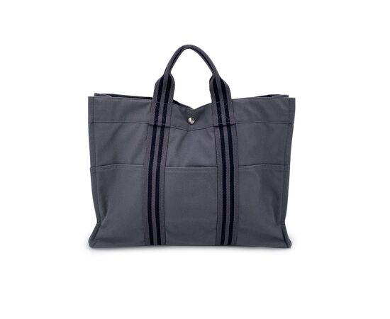 HERMES Borsa Shopper in Cotone Col. Grigio Fourre-Tout M