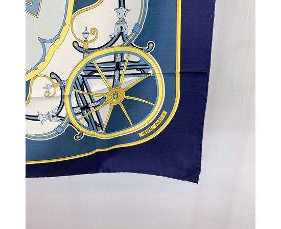 HERMES Foulard Vintage in Seta Col. Blu Carre 90