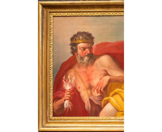 Scena mitologica Zeus e Giunone  - Primo '700 Veneto - olio su tela