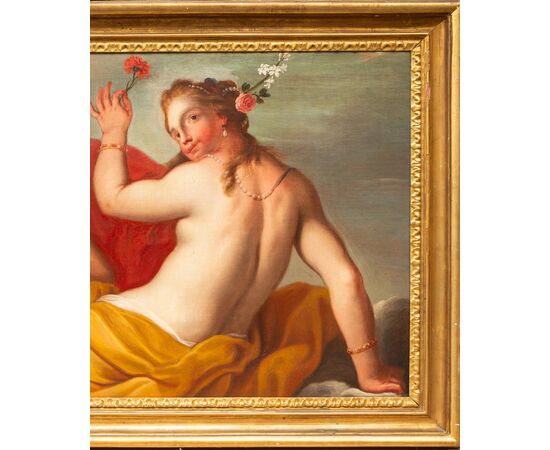 Scena mitologica Zeus e Giunone  - Primo '700 Veneto - olio su tela