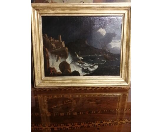 Filippo Teodoro di Liagno, detto Filippo d'Angeli o Filippo Napoletano (Roma, 1589 – Roma, 1629) - Tempesta marina – olio su tela