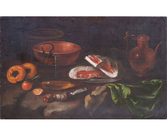 Natura morta - Carlo Magini (Fano, 16 settembre 1720 – Fano, 3 luglio 1806) XVIII secolo - Scheda prof.Agresti - Olio su tela