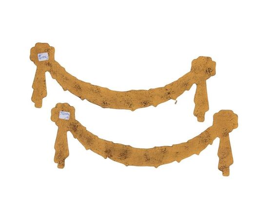 Coppia antiche ghirlande in legno dorato - O/6124.