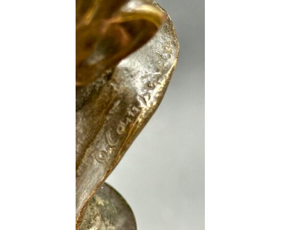 Bronze bust of a young man – Signed T. Campajola, Italy, early 20th century