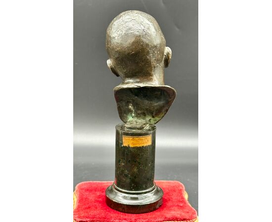 Bronze bust of a young man – Signed T. Campajola, Italy, early 20th century