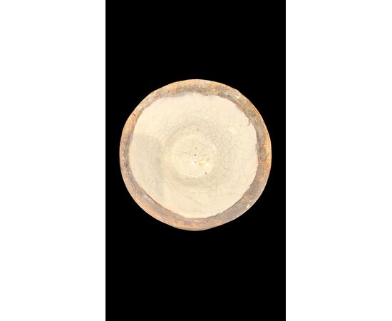 Majolica vase with rocaille medallion featuring an oriental figure. Angelo del Vecchio. Naples.