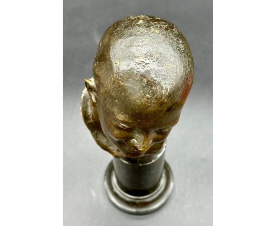 Bronze bust of a young man – Signed T. Campajola, Italy, early 20th century